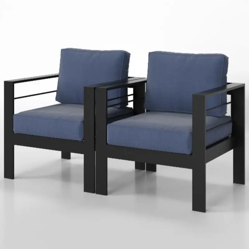 Stylish All-Weather Armchairs With High-Density Cushions (Set Of 2) 3