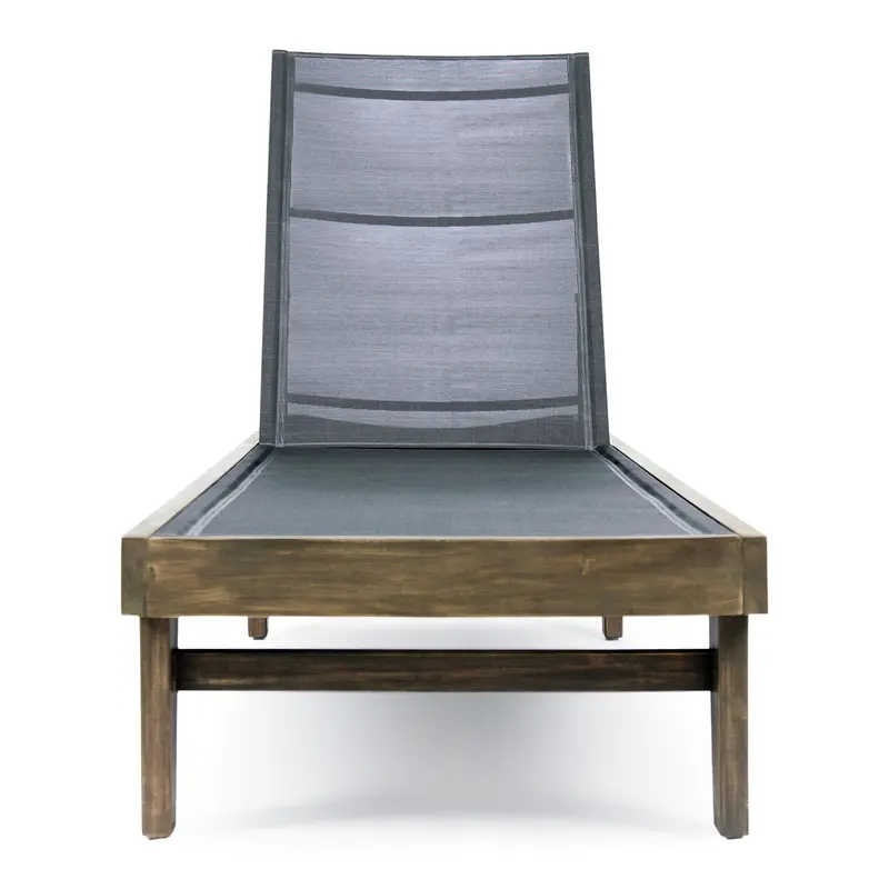 Summerland Dark Gray Mesh Chaise Lounge – All-Weather Outdoor Seating 1