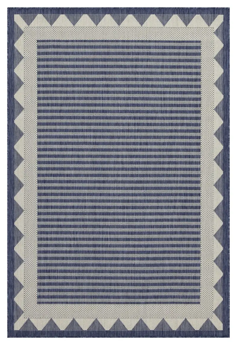 Sunshine 5'3" X 7'3" Blue Indoor & Outdoor Area Rug 1