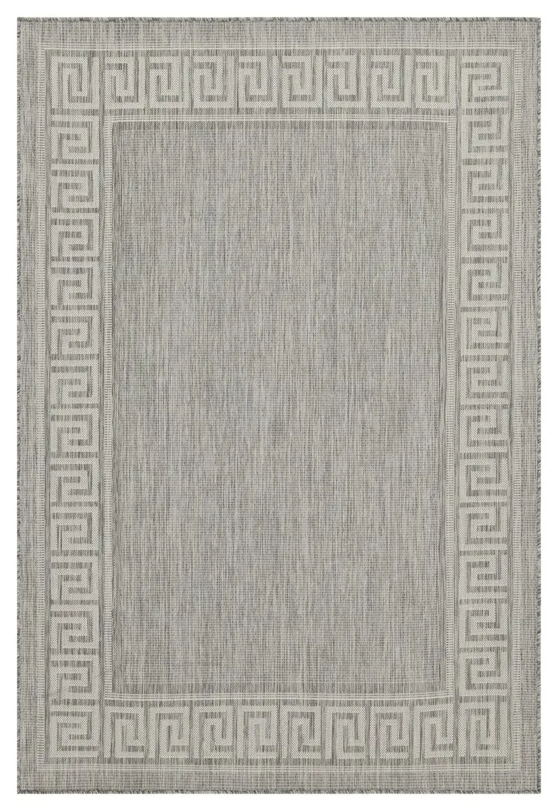 Sunshine 5'3" X 7'3" Silver Indoor/Outdoor Polypropylene Rug 1