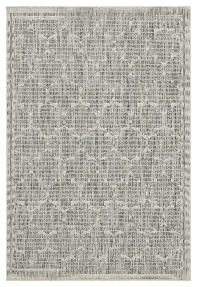 Sunshine 5'3" X 7'3" Silver Indoor & Outdoor Rug 1