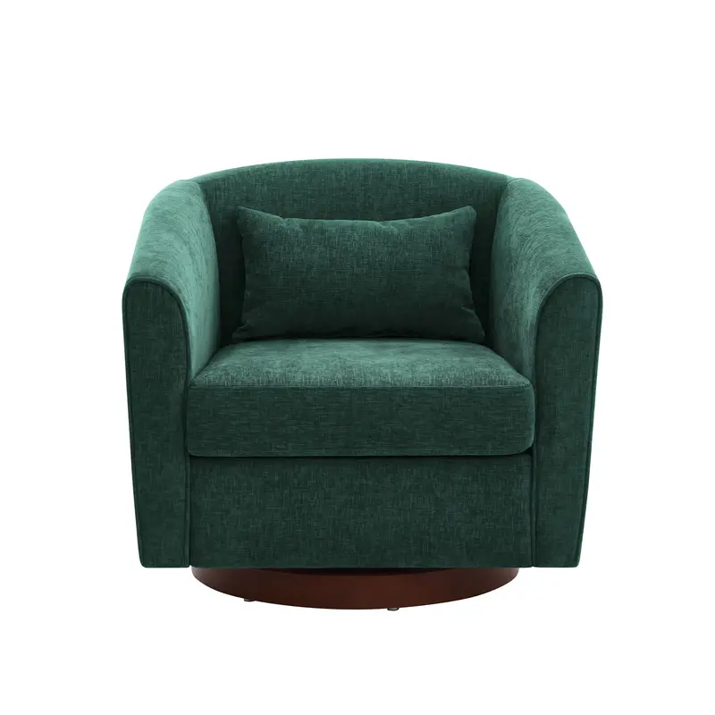 Swivel Living Room Accent Chair With Stable Swivel Base And Stylish Silhouette 1