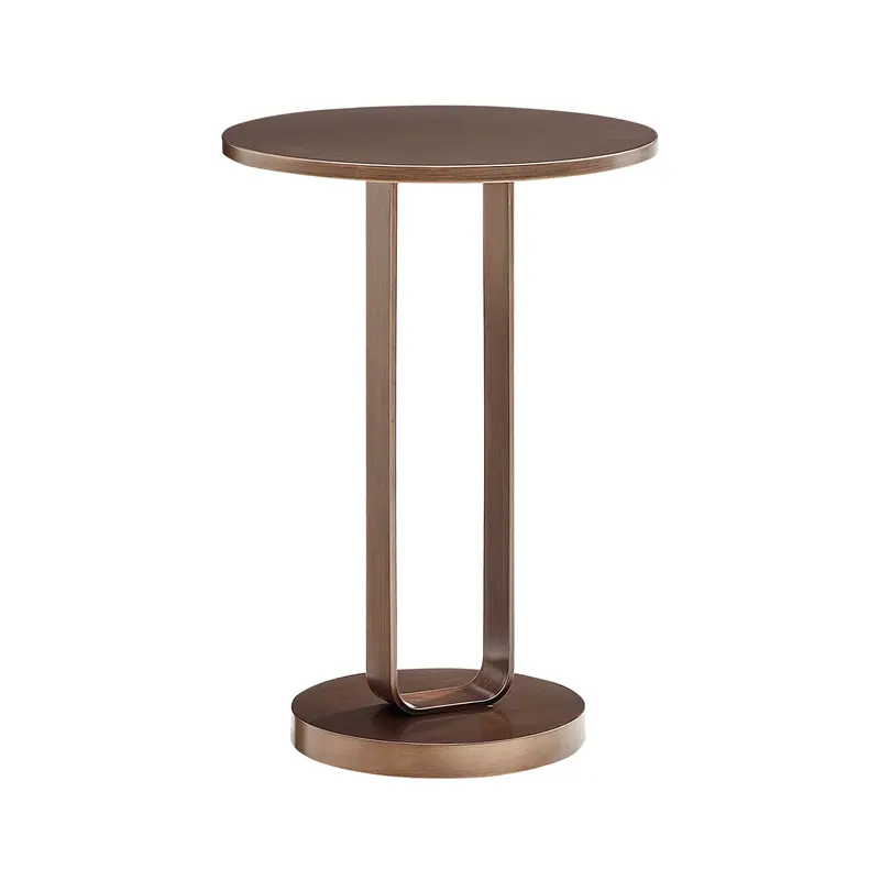 Tareel Oval-Pedestal Round Accent Table In Antique Bronze 1