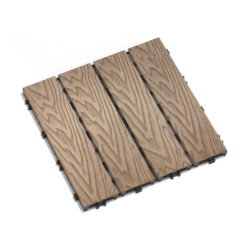 Teak-Style Interlocking Patio Deck Tiles – Diy Indoor/Outdoor Flooring (22-Piece Set) 1