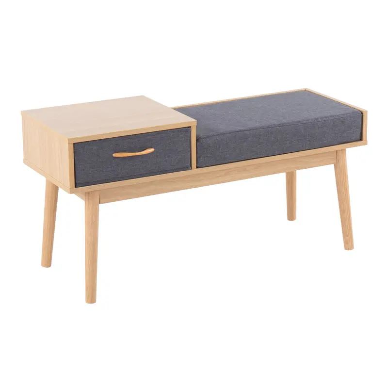 Telephone Bench With Hidden Drawer – Contemporary Entryway Seating 1