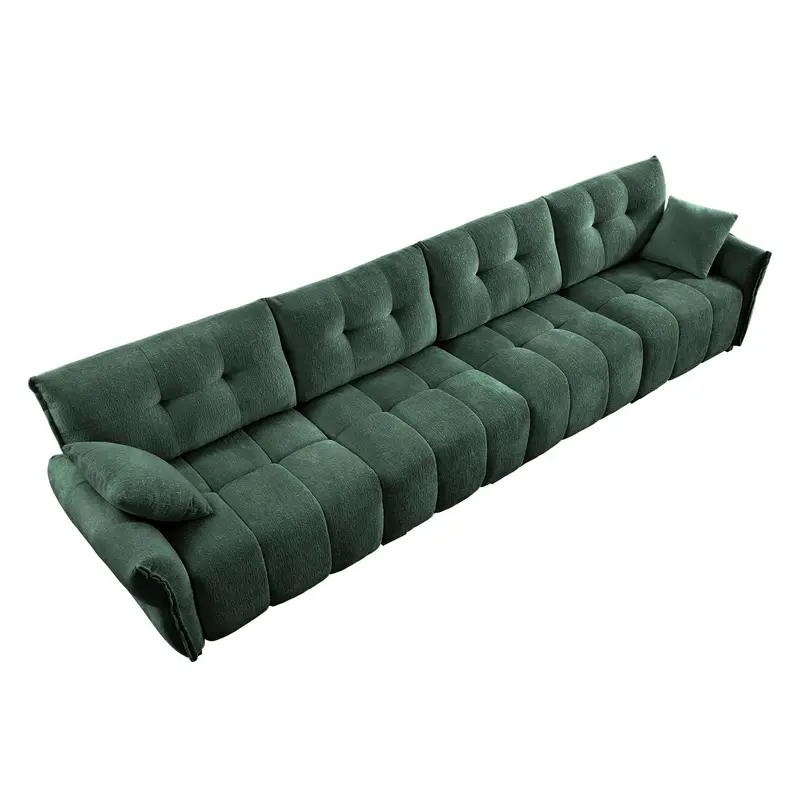 Textured Modern Sofa – High-Rebound Cushions And Decorative Pillows 11