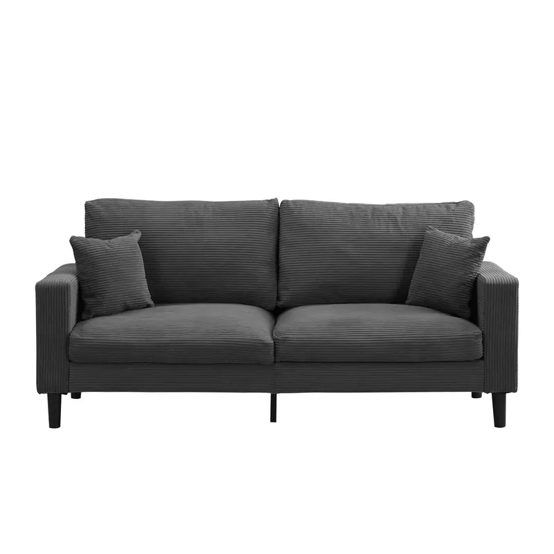 Three-Seater Modern Sofa With Dense Foam Core And Smooth Upholstered Finish 1