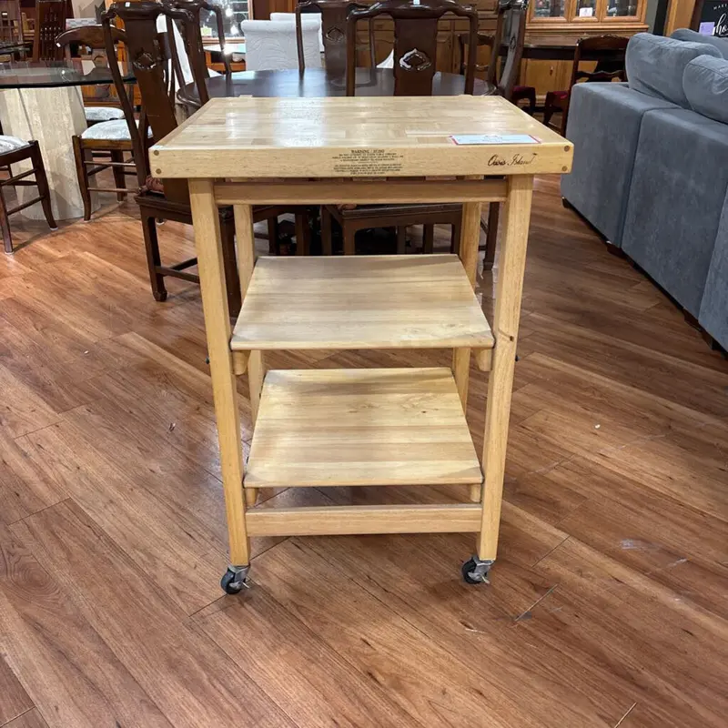 Three-Tier Dining Room Serving Cart With Adjustable Shelves 1