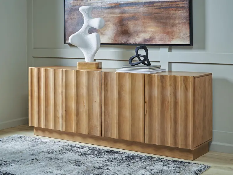 Timkins Modern Accent Cabinet With Open Shelving 1