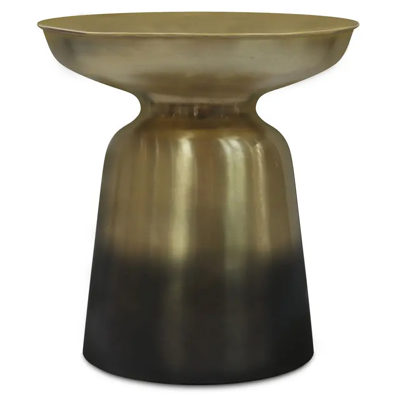 Toby Gold-And-Black Ombre Metal Accent Table – Statement Side Or Nesting Table 1