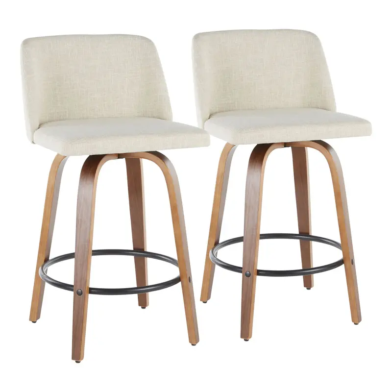 Toriano Mid-Century Counter Stools – Refined Retro Style (Set Of 2) 1