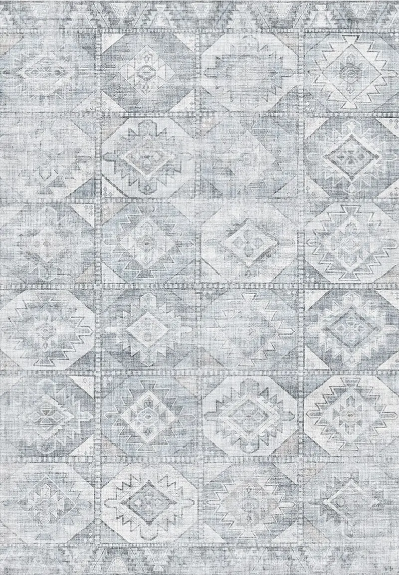 Toucan Silver-Tone Washable Non-Slip 5' X 7' Area Rug 1