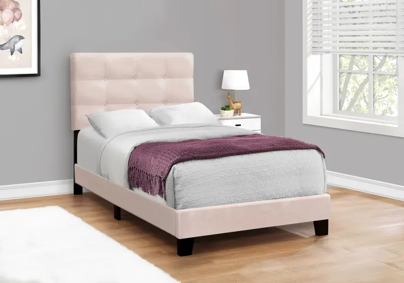 Transitional Upholstered Bed Frame – Minimalist Platform Design (Frame Only) 1