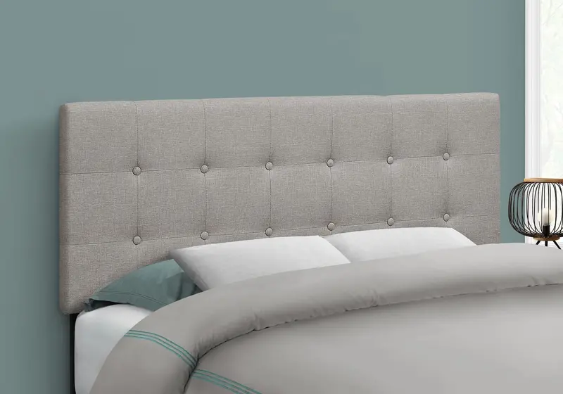 Transitional Upholstered Full-Size Bed Headboard – Gray 1