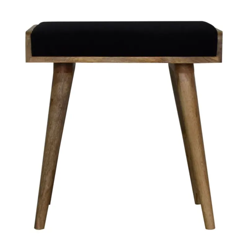 Tray-Style Black Footstool – Slim Profile Accent Foot Rest 1