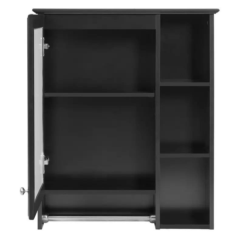 Tri-Functional Bathroom Mirror Cabinet: Adjustable Shelf, Towel Bar & Led Lighting 1