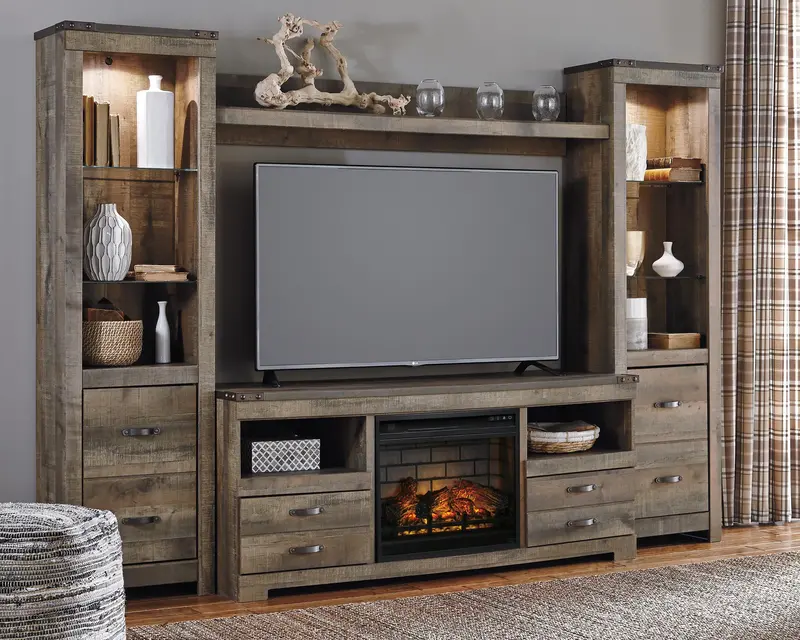Trinell Four-Component Entertainment System With Electric Fireplace 1