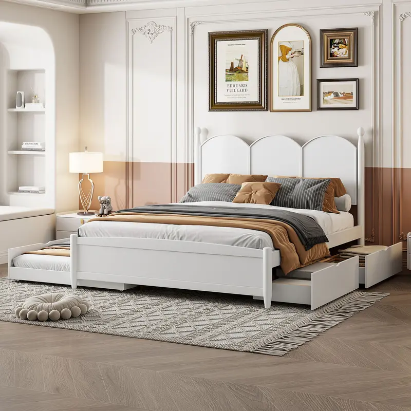 Trundle Platform Bed With Two Spacious Under-Bed Drawers 1