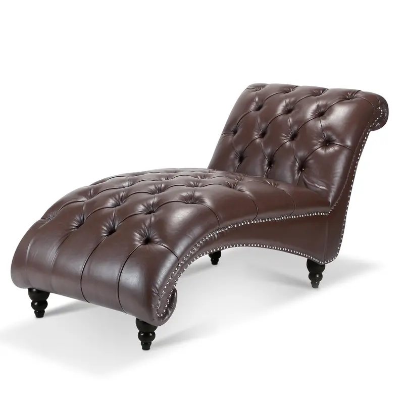 Tufted Armless Chaise Lounge Chair 3