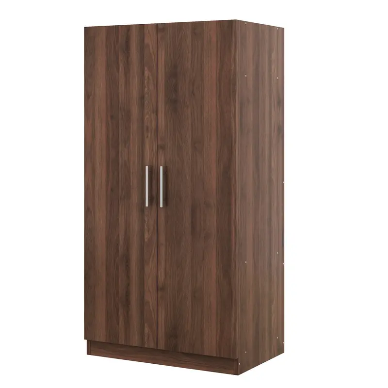 Two-Door Wooden Armoire With Three Interior Shelves For Bedroom Or Entryway 1