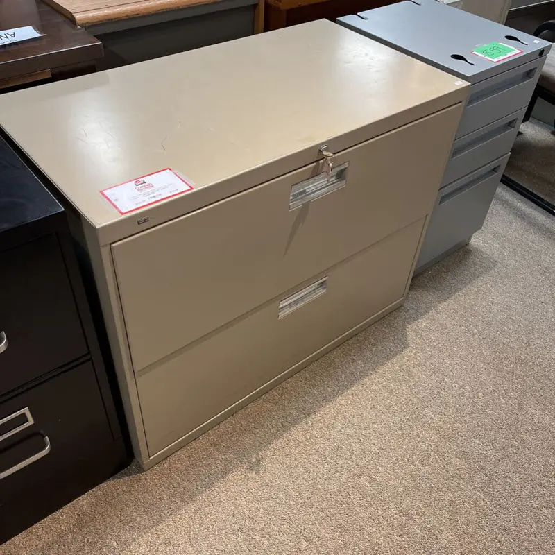 Two-Drawer Steel File Cabinet – Locking, Stackable (Ti) 1