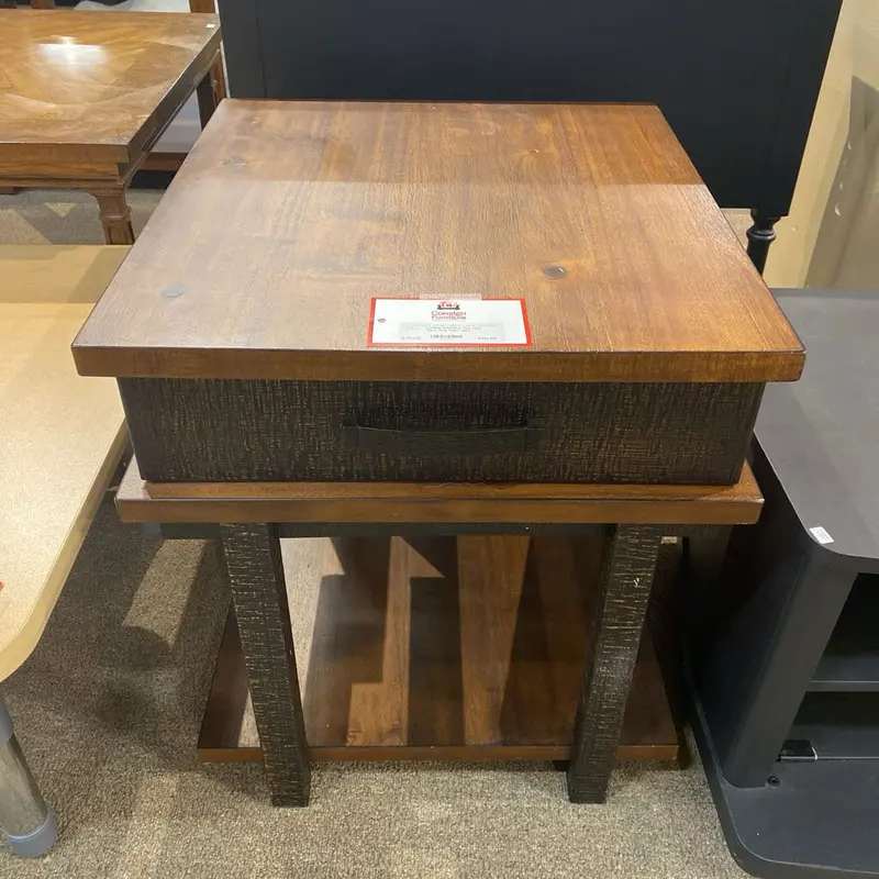 Two-Tone Two-Tier End Table – Sk Modern Accent Piece 1