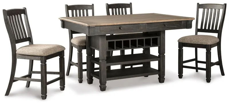 Tyler Creek Counter-Height Dining Table With Four Barstools 1