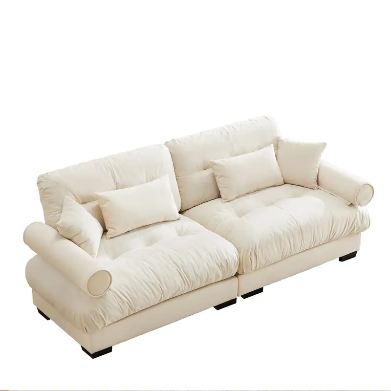 Ultra-Plush Oversized Sofa With Cloud-Soft Seating, Waist Support, And Stylish Throws 1