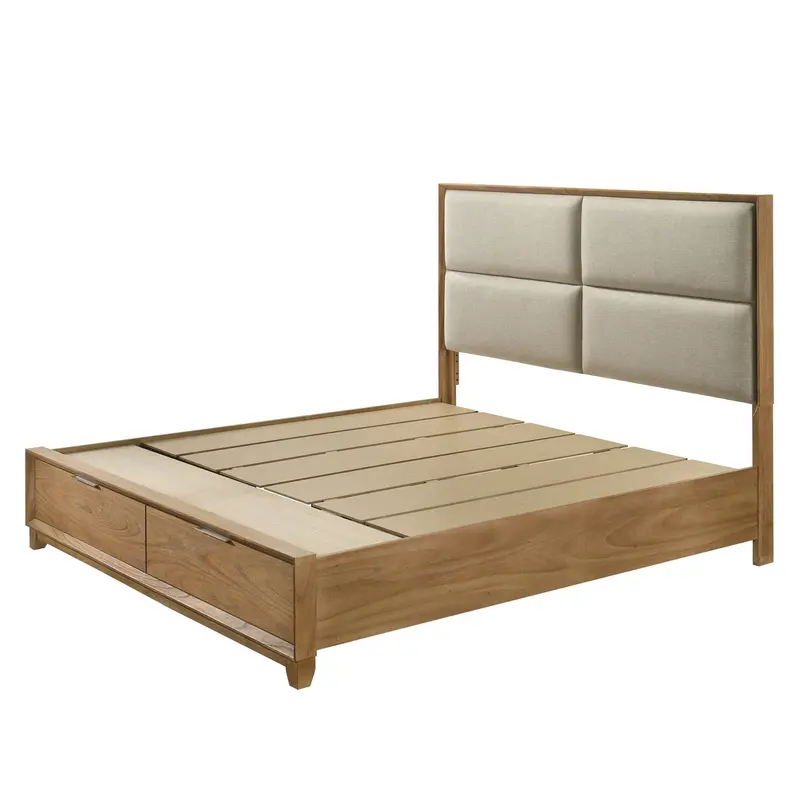 Ultra-Plush Storage Platform Bed – Built-In Drawers & Luxe Headboard 1
