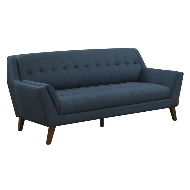 Upholstered Fabric Sofa In Rich Blue Tone 1