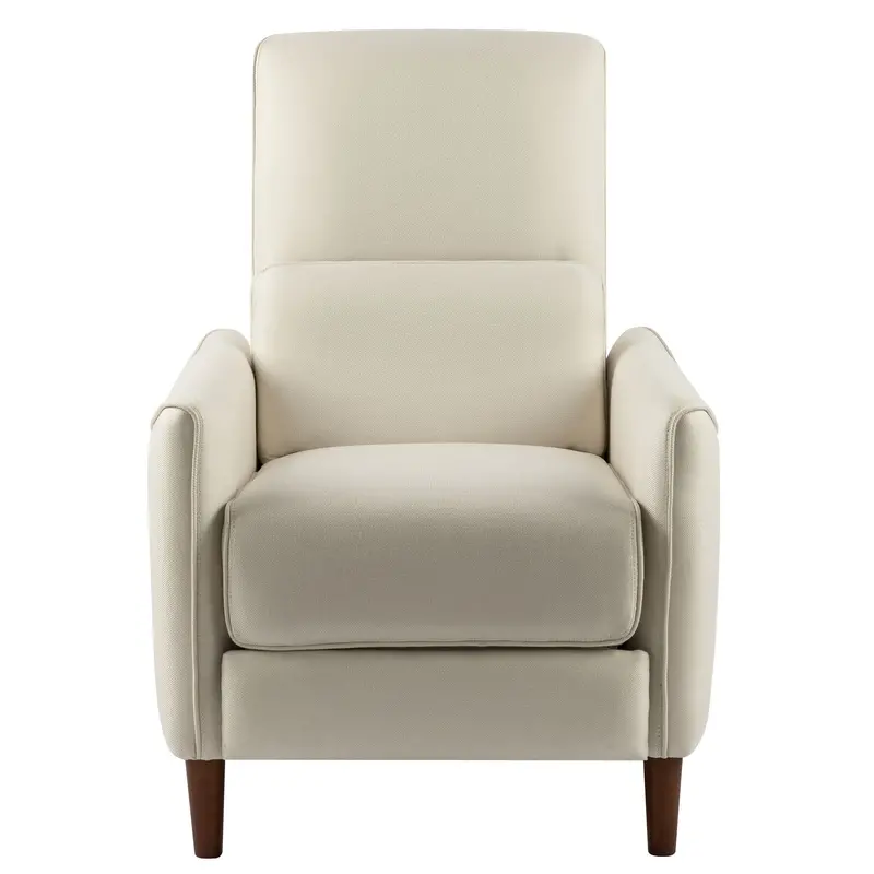 Upholstered Push-Back Recliner Chair With Rubberwood Legs 1