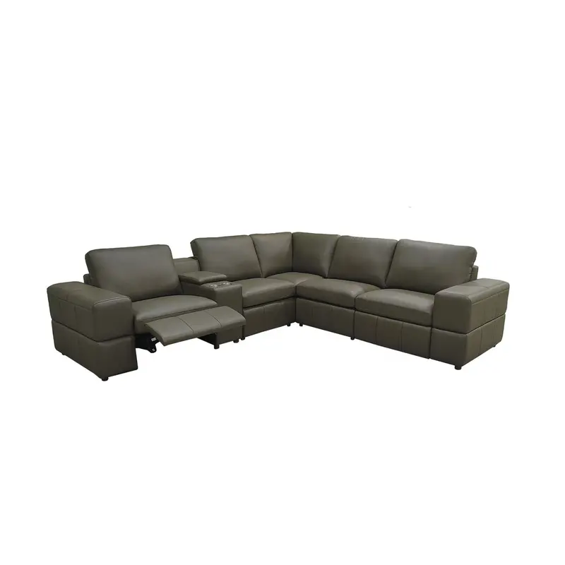 Upholstered Sectional Sofa With Reclining Seats And Large Armrests 1