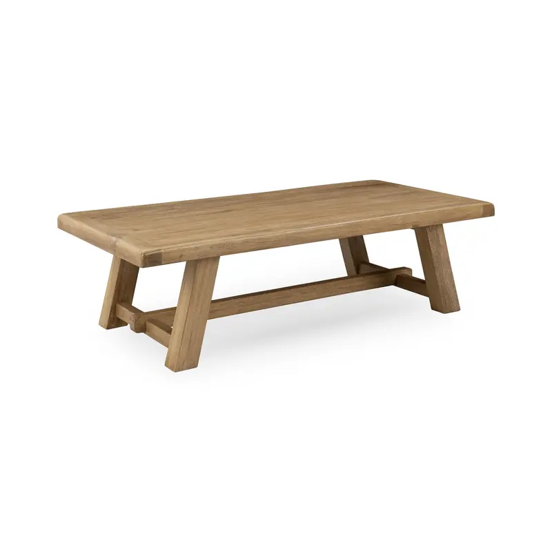Valen Rectangular Coffee Table – Reclaimed Wood, Sand-Washed Texture 1