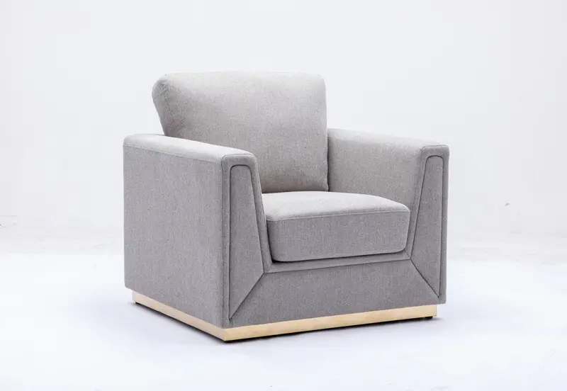 Valin Gray Linen Accent Chair For Living Spaces 1