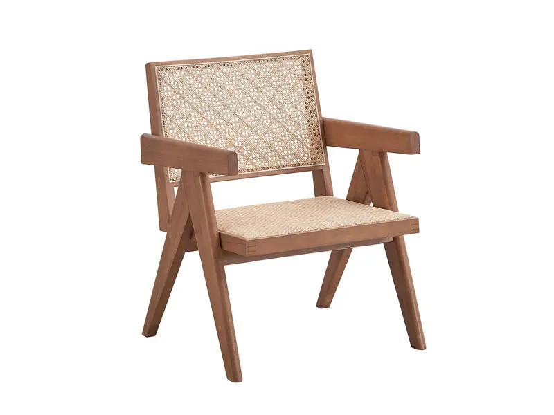 Velentina Natural Rattan Accent Chair With Woven Texture 1