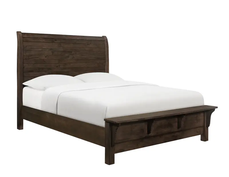 Verna Elegant Sleigh Bed With Upholstered Headboard 1