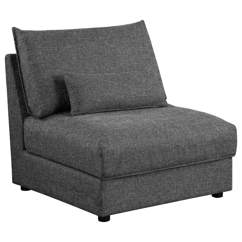 Wakefield Black Armless Upholstered Slipper Chair 1