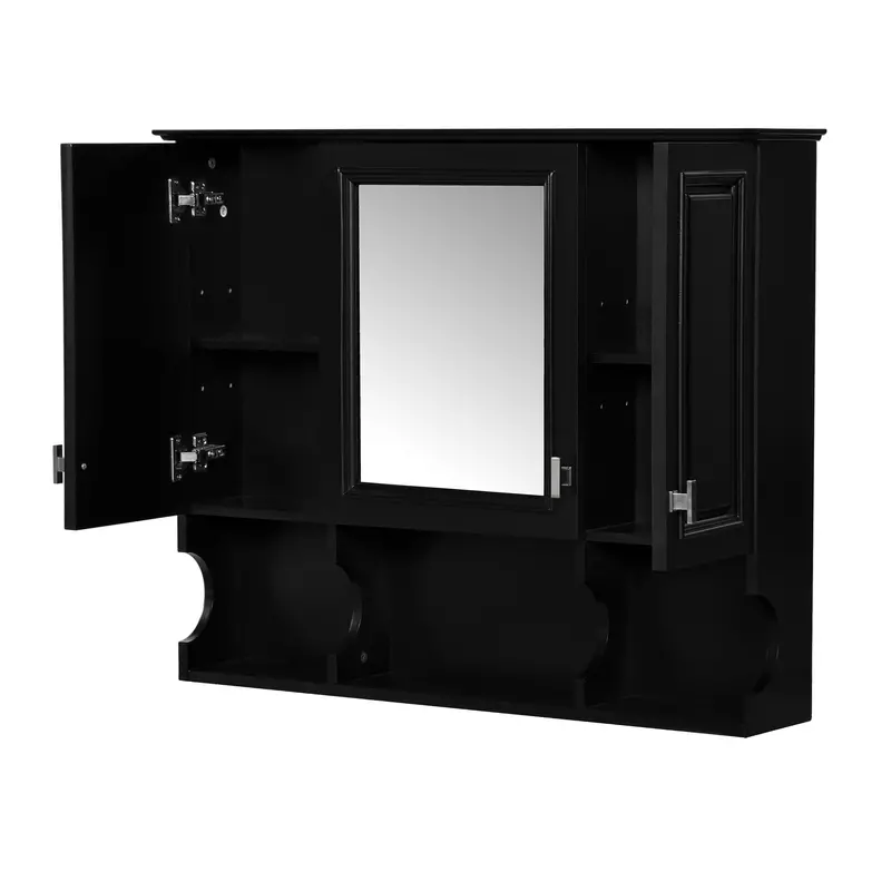 Wall-Mounted Bathroom Medicine Cabinet – Mirror-Front With Open Shelving And Storage 2
