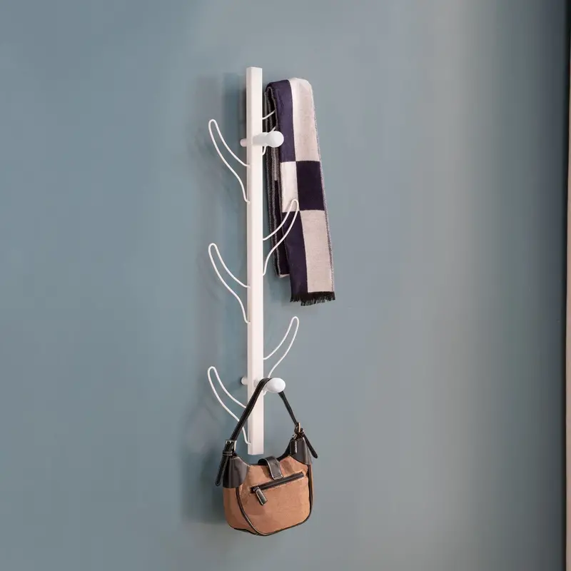 Wall-Mounted Eight-Hook Coat Rack With Vertical Layout And Space-Saving Design 1