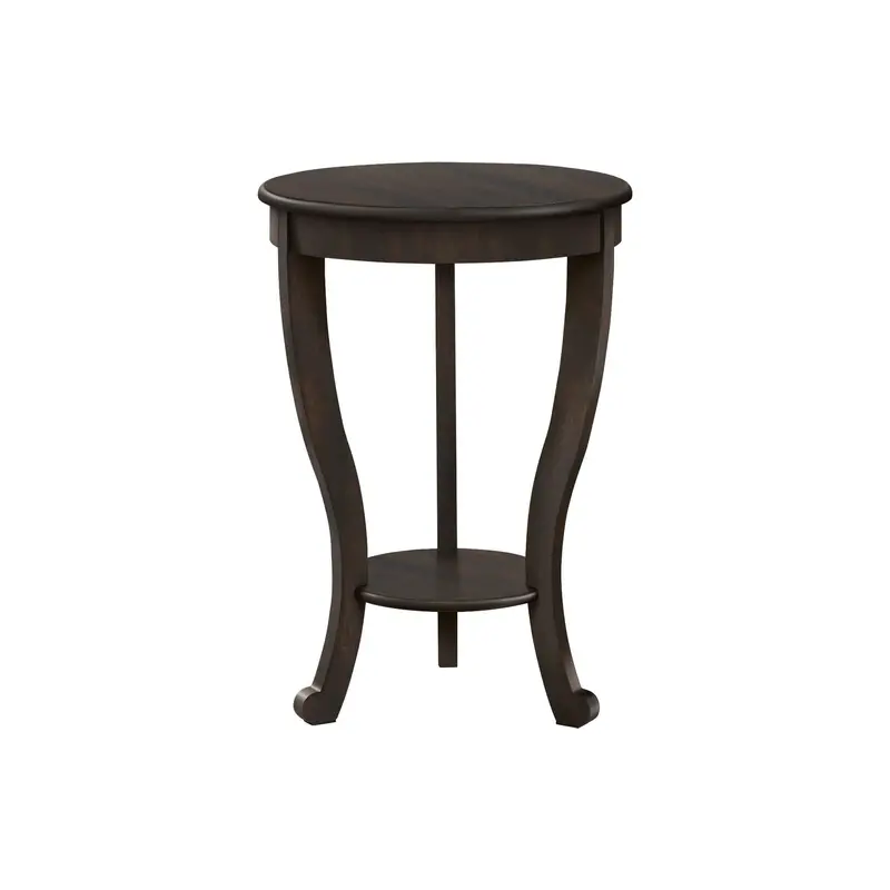 Walnut-Tone Traditional End Table With Two-Tier Structure – Warm Woodgrain Aesthetic 1