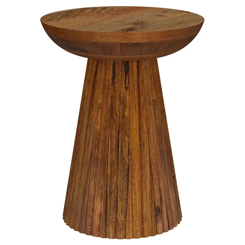 Waters Honey-Toned Round Accent Side Table 1