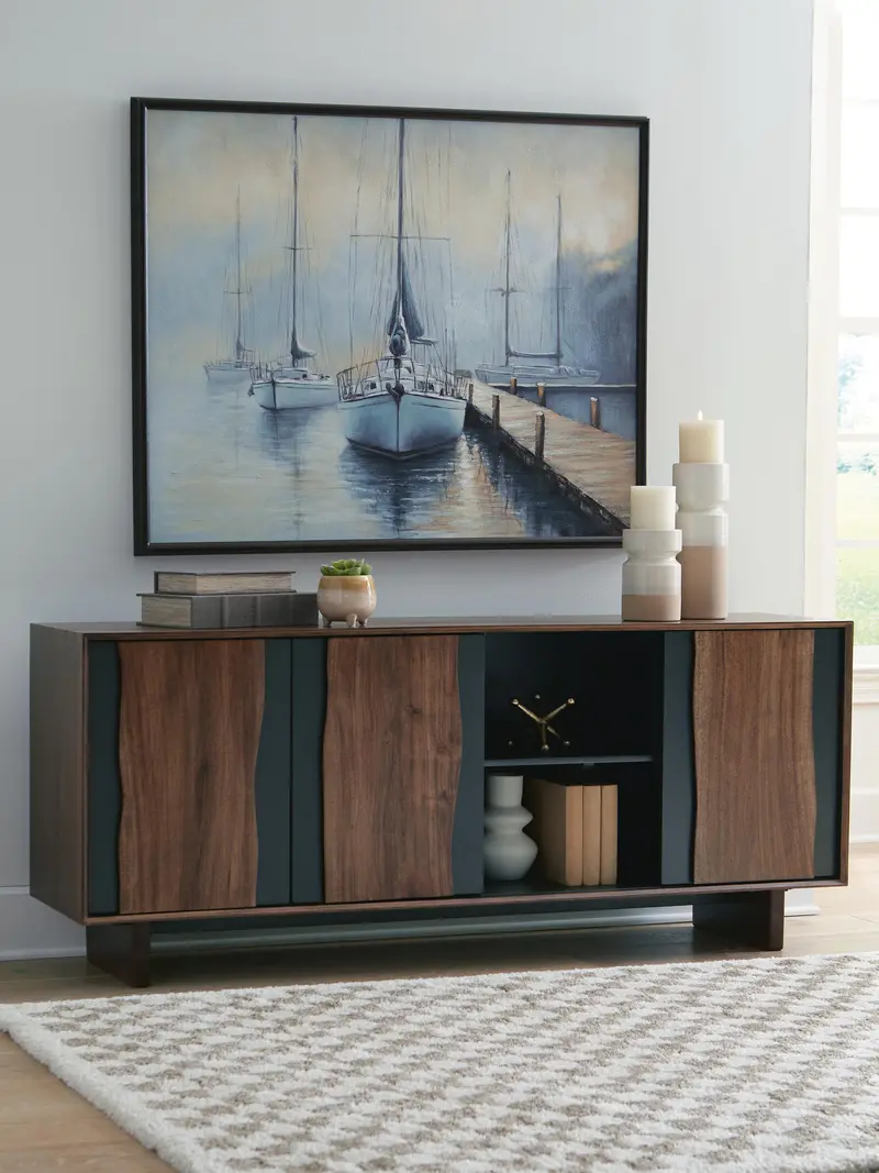 Welby Contemporary Accent Cabinet With Open Shelving 1