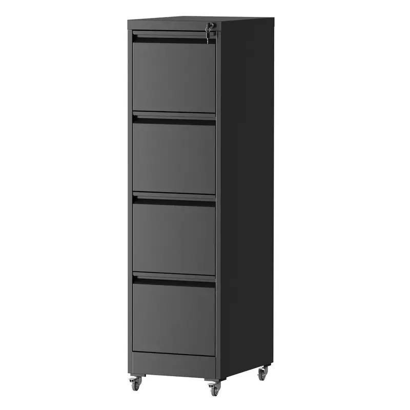 Wheeled Vertical File Cabinet With Locking Drawers – Heavy-Duty Steel Build 4