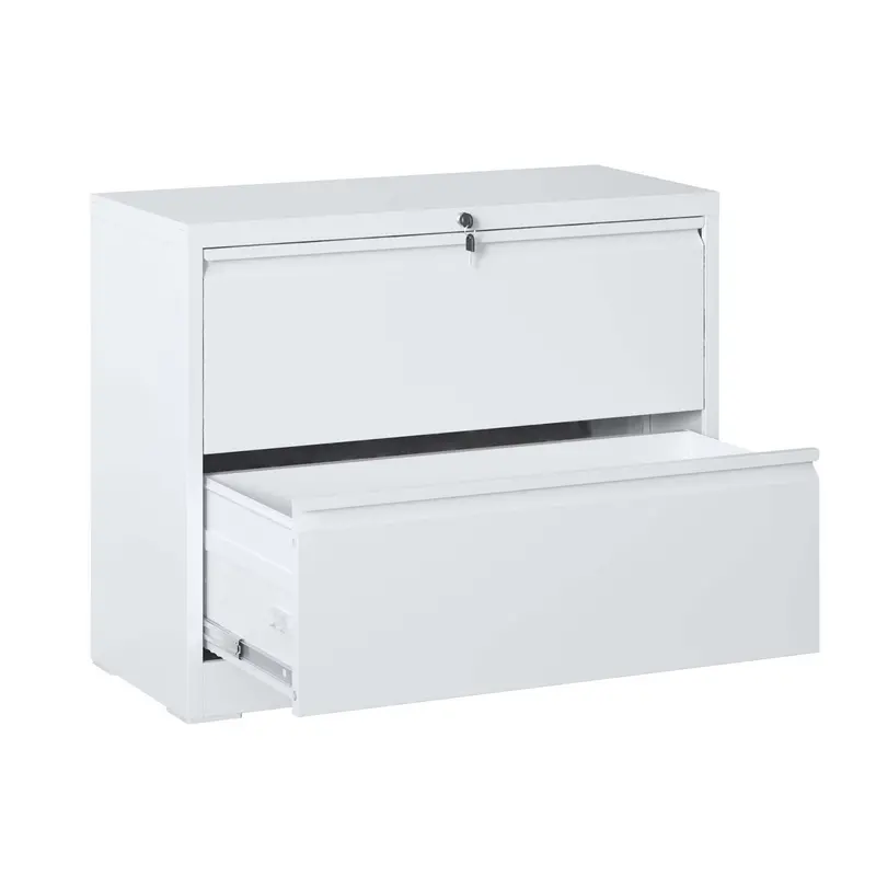 White 2-Drawer Lateral File Cabinet With Anti-Tip Lock & Letter/Legal/A4 Compatibility 1