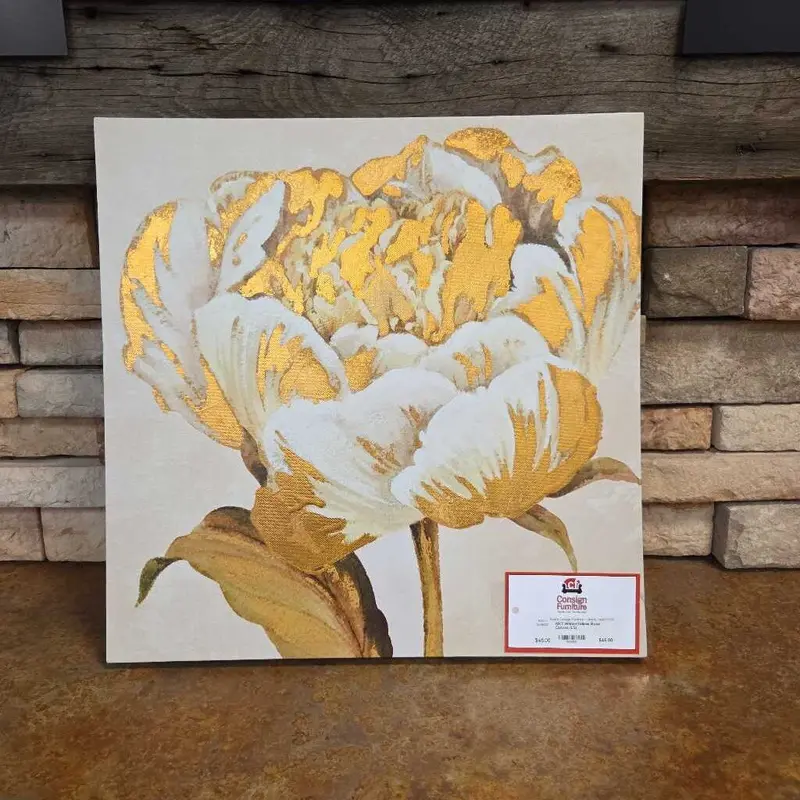 White And Yellow Rose Botanical Canvas Print (Ls) 1