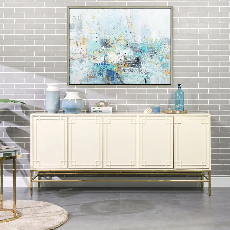 White Birch Gemini Sideboard Buffet With Ample Storage Capacity 1