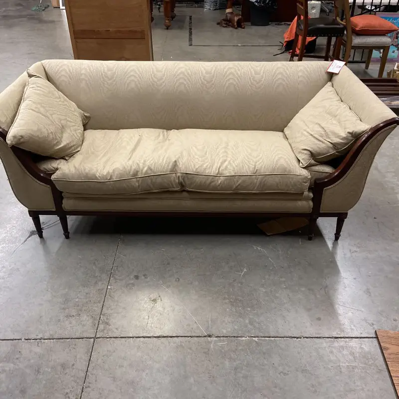 White Fabric Sofa – Clean-Line Upholstered Living Room Couch With Removable Covers 1