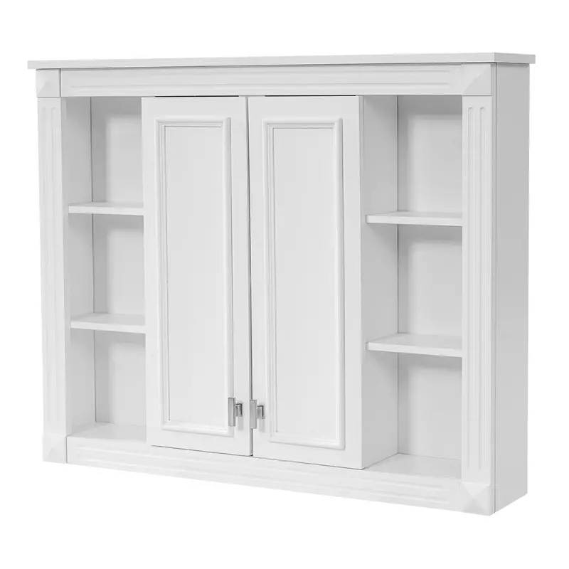 White Wall-Mounted Medicine Cabinet With Adjustable Interior Shelf & Soft-Close Mechanism 1