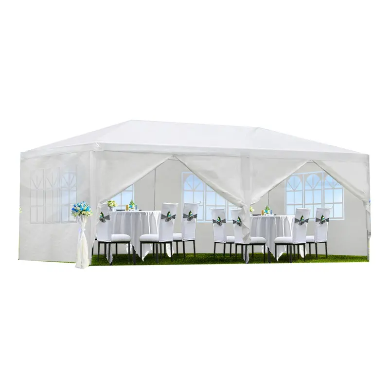 White Wedding Gazebo Canopy Tent With Six Removable Sidewalls 1