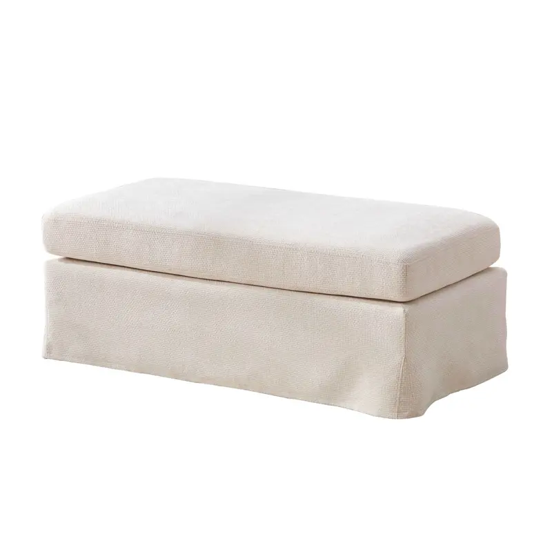 Wide Modern Upholstered Footstool Ottoman 3